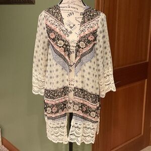 Altar'd State Multicolor Patterned Kimono, Size S